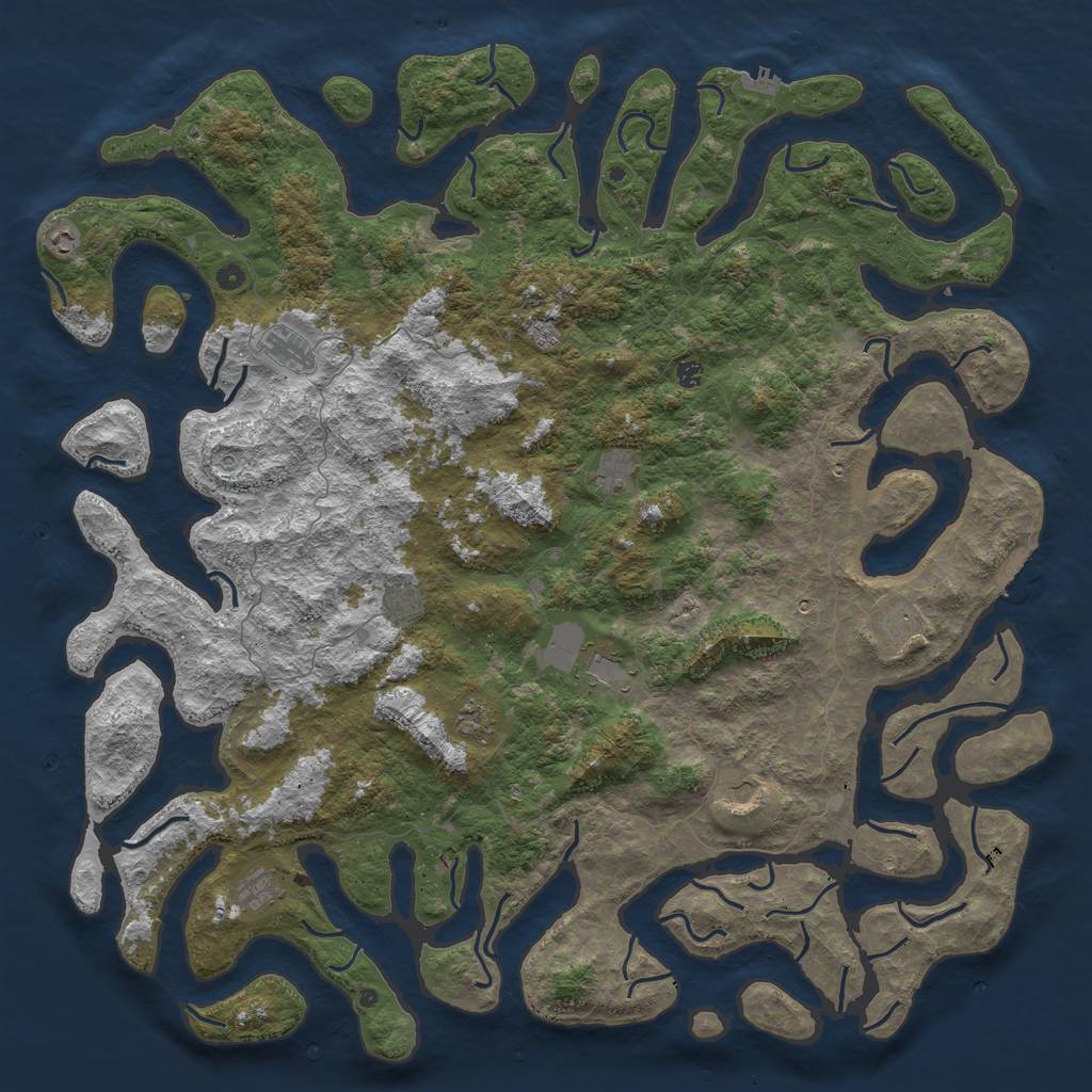 Rust Map: Procedural Map, Size: 6000, Seed: 1898561943, 16 Monuments