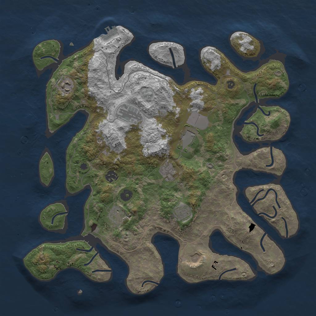 Rust Map: Procedural Map, Size: 4000, Seed: 81592880, 12 Monuments