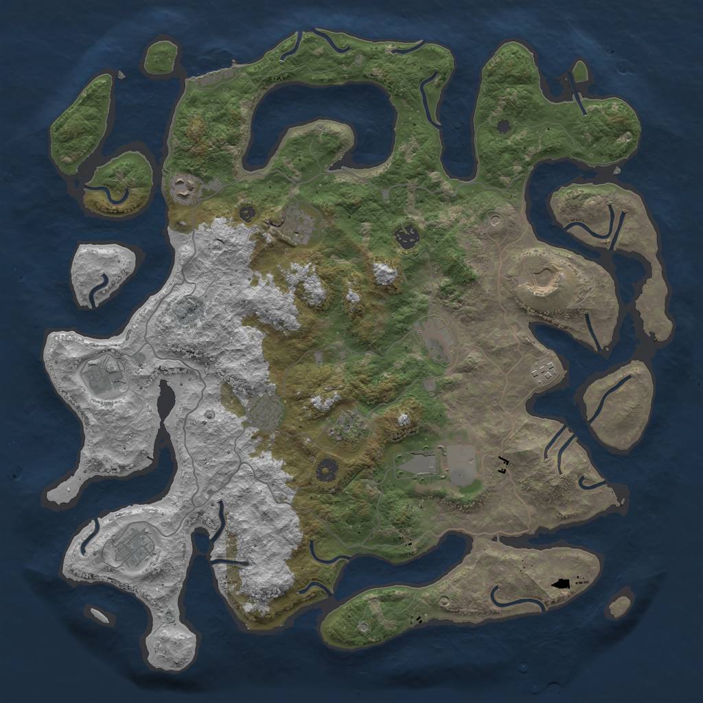 Rust Map: Procedural Map, Size: 4500, Seed: 2737, 15 Monuments