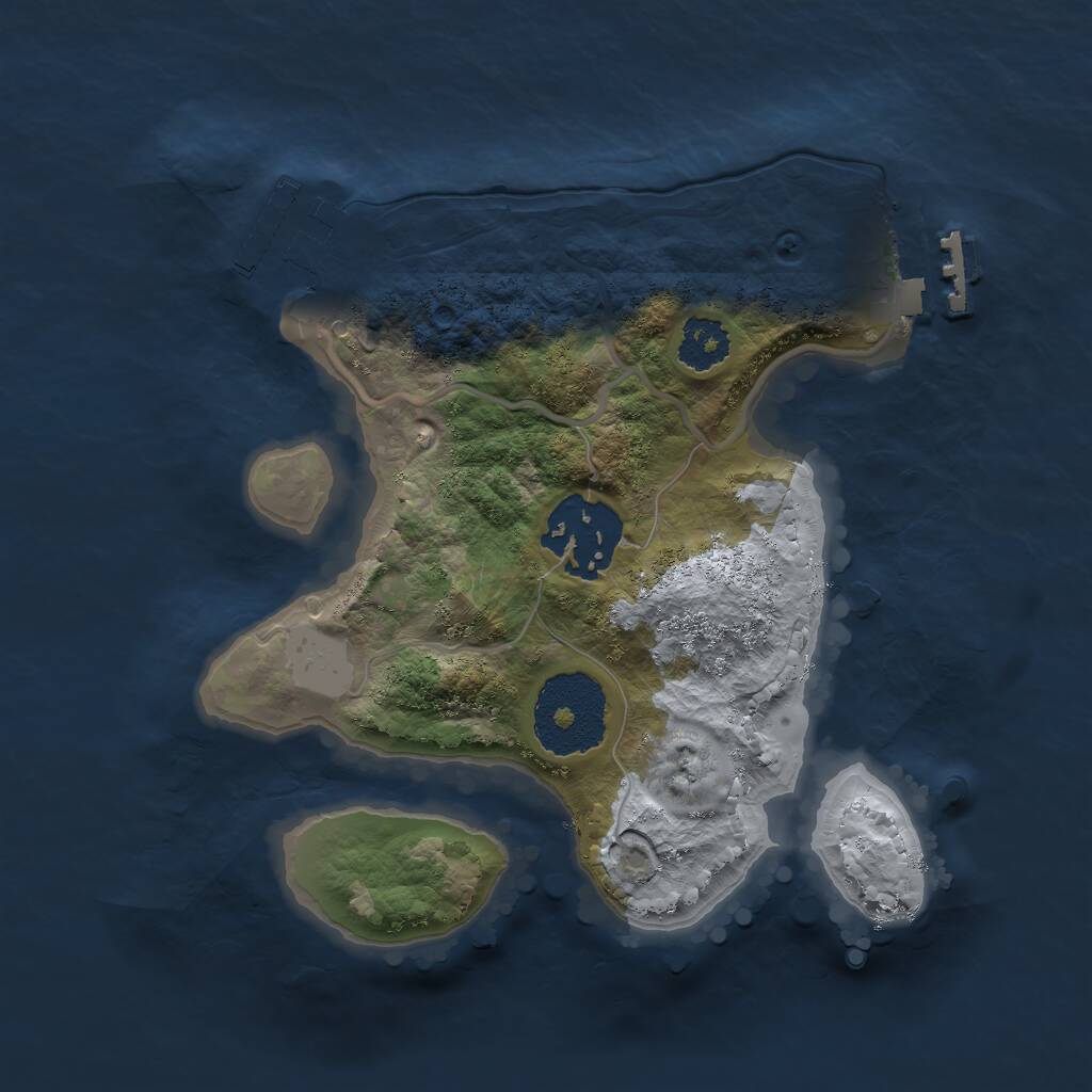 Rust Map: Procedural Map, Size: 2100, Seed: 123453, 4 Monuments