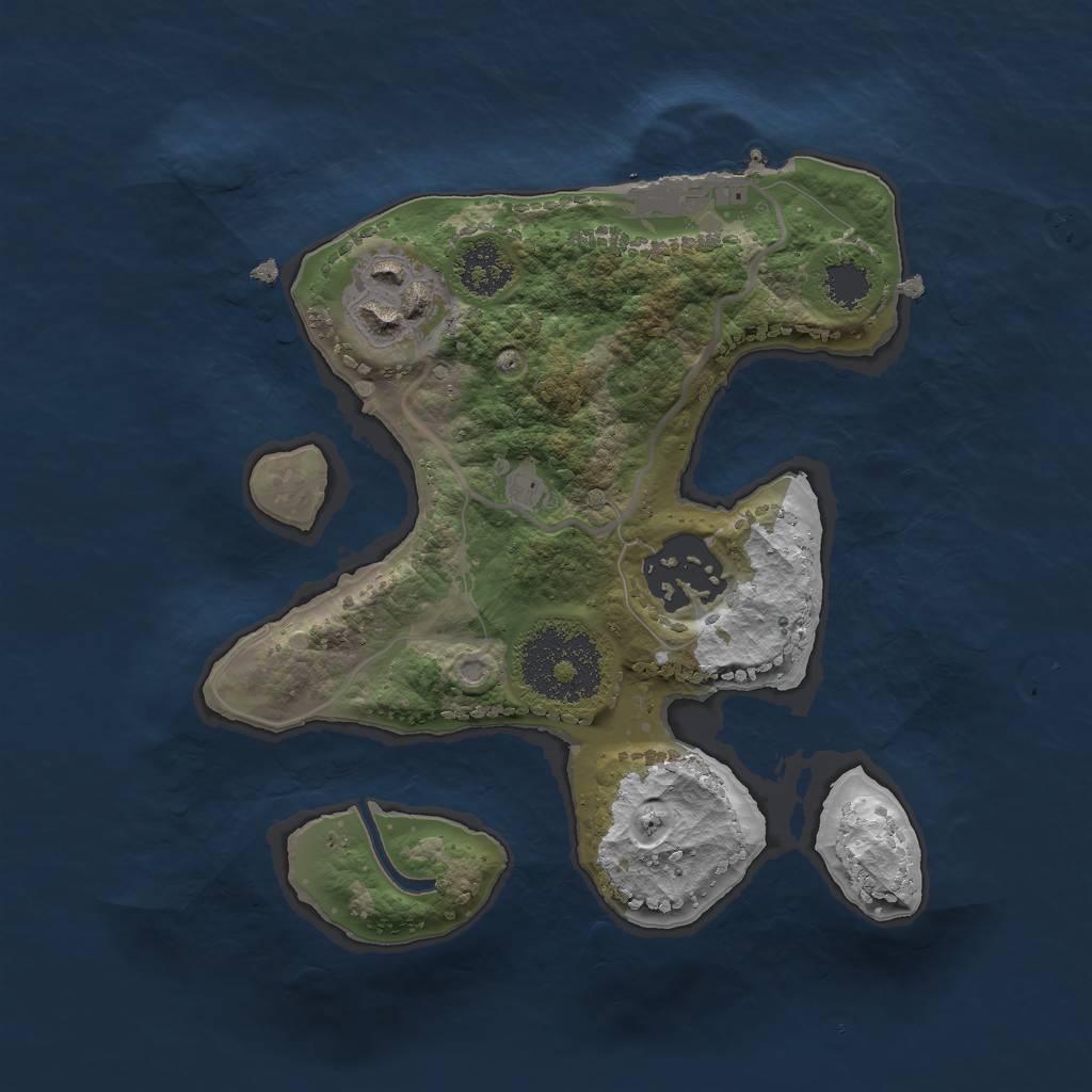 Rust Map: Procedural Map, Size: 2100, Seed: 123453, 5 Monuments