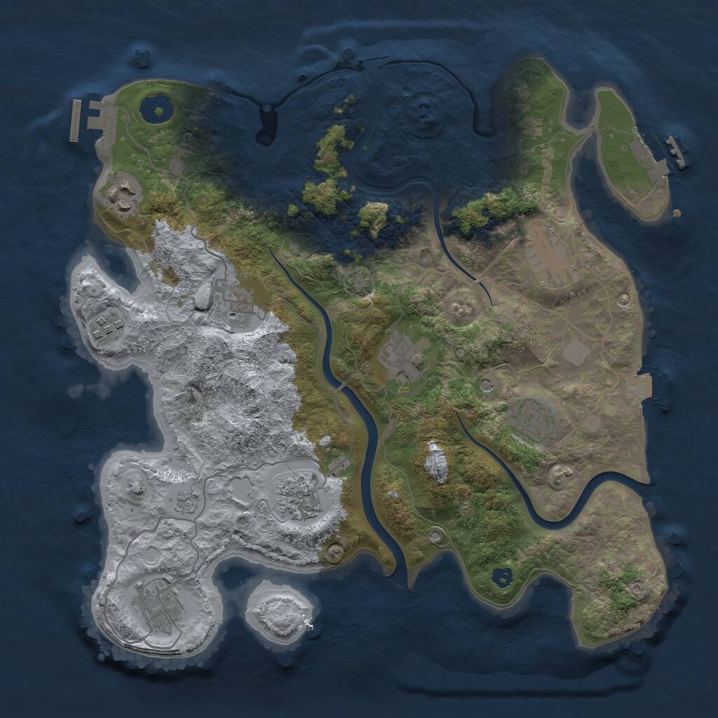 Rust Map: Procedural Map, Size: 3400, Seed: 300074, 14 Monuments