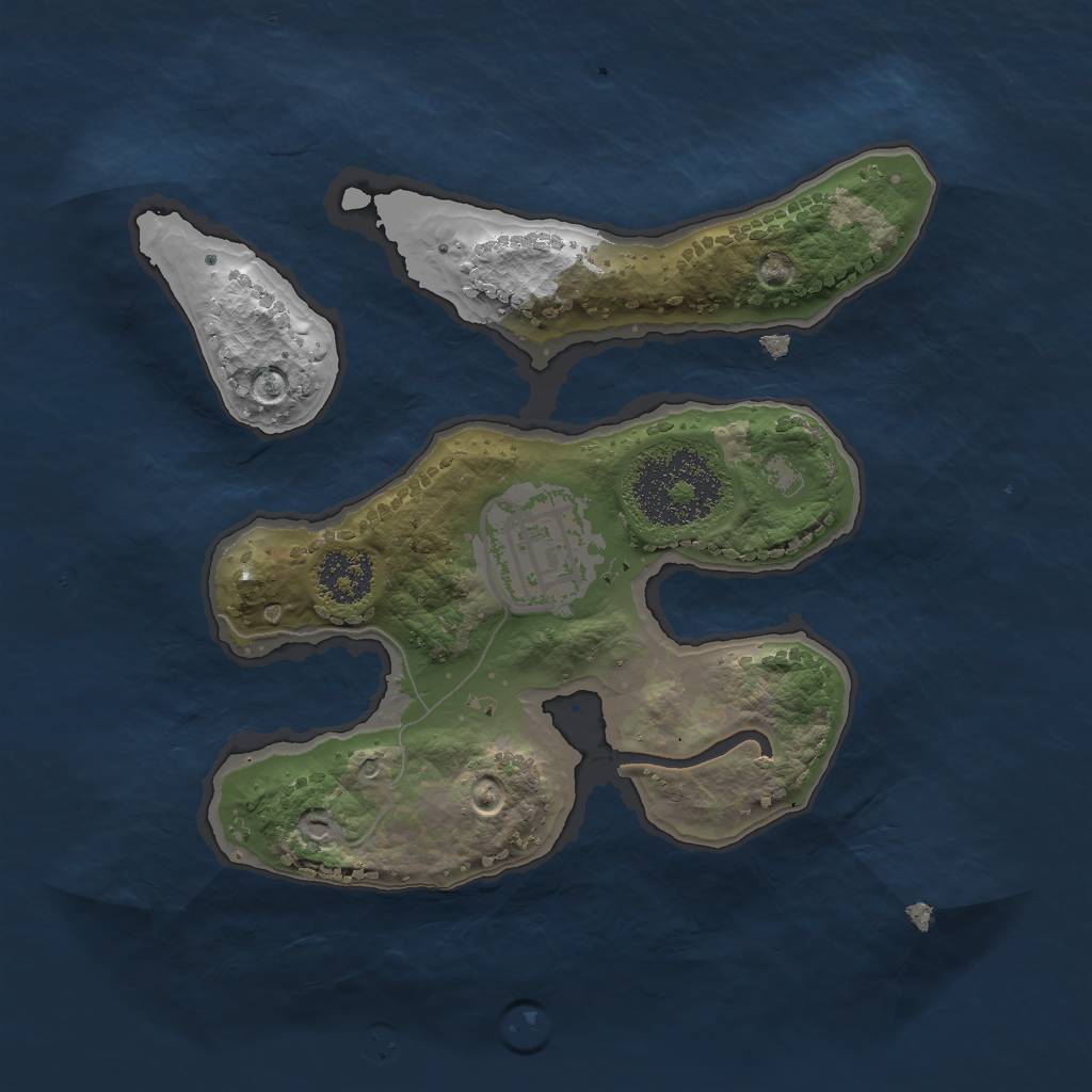 Rust Map: Procedural Map, Size: 2000, Seed: 718999, 3 Monuments