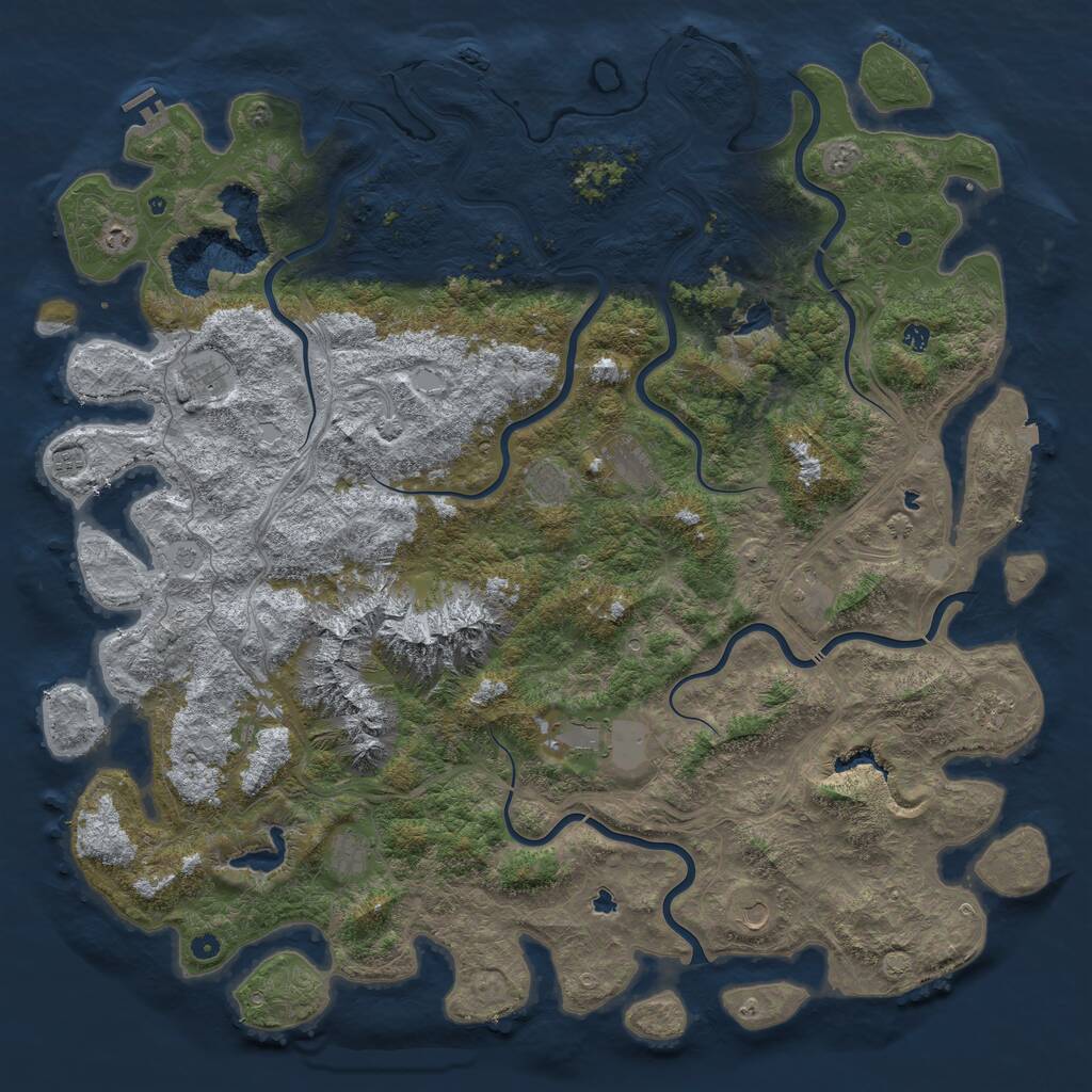 Rust Map: Procedural Map, Size: 6000, Seed: 155, 17 Monuments