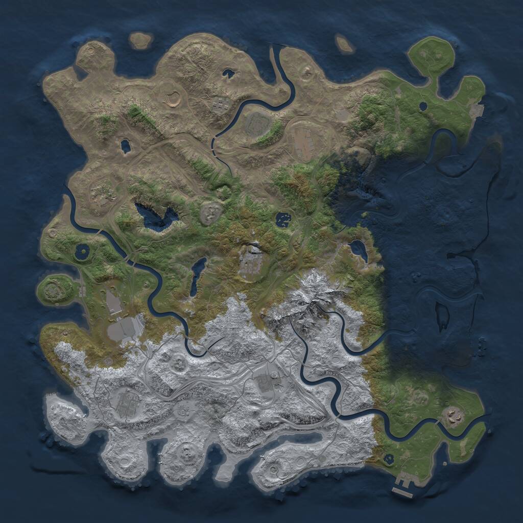 Rust Map: Procedural Map, Size: 5000, Seed: 9272, 17 Monuments
