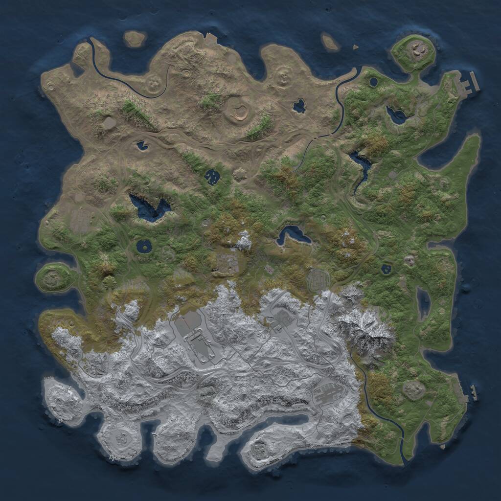 Rust Map: Procedural Map, Size: 5000, Seed: 9272, 17 Monuments