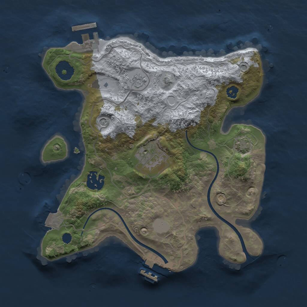 Rust Map: Procedural Map, Size: 2500, Seed: 4688953, 8 Monuments