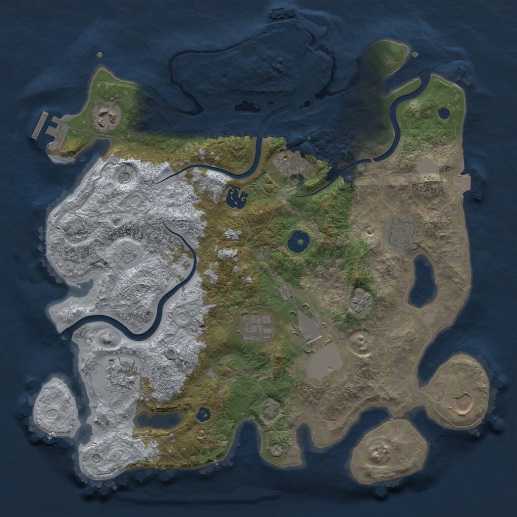 Rust Map: Procedural Map, Size: 3600, Seed: 300, 15 Monuments