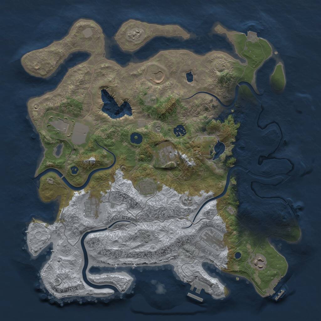 Rust Map: Procedural Map, Size: 4000, Seed: 73755728, 15 Monuments