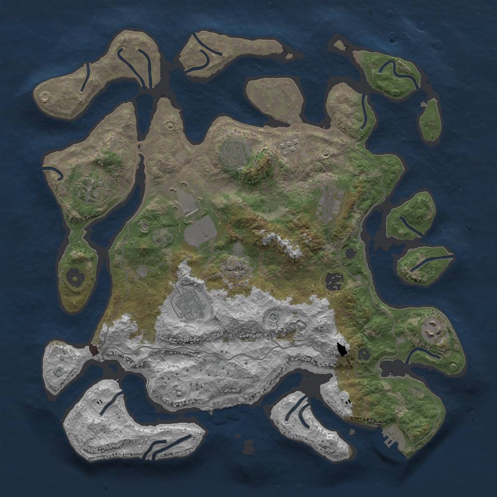 Rust Map: Procedural Map, Size: 4000, Seed: 73755728, 13 Monuments