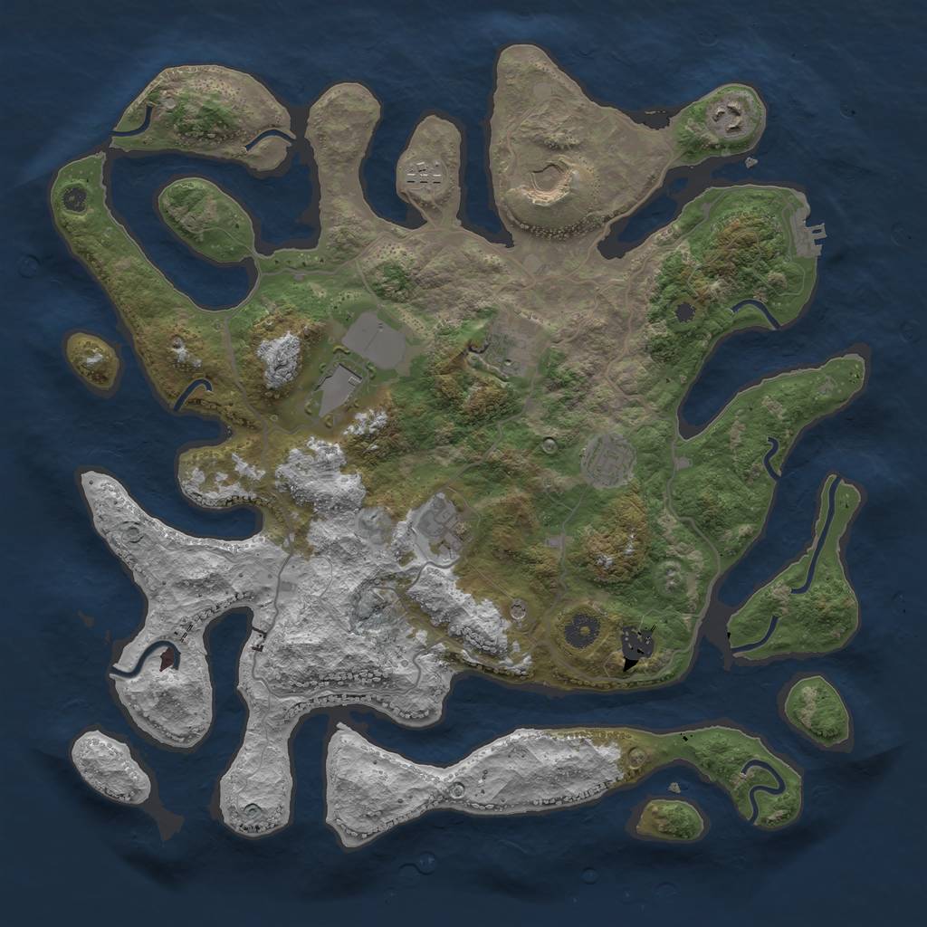 Rust Map: Procedural Map, Size: 4000, Seed: 1804691407, 12 Monuments