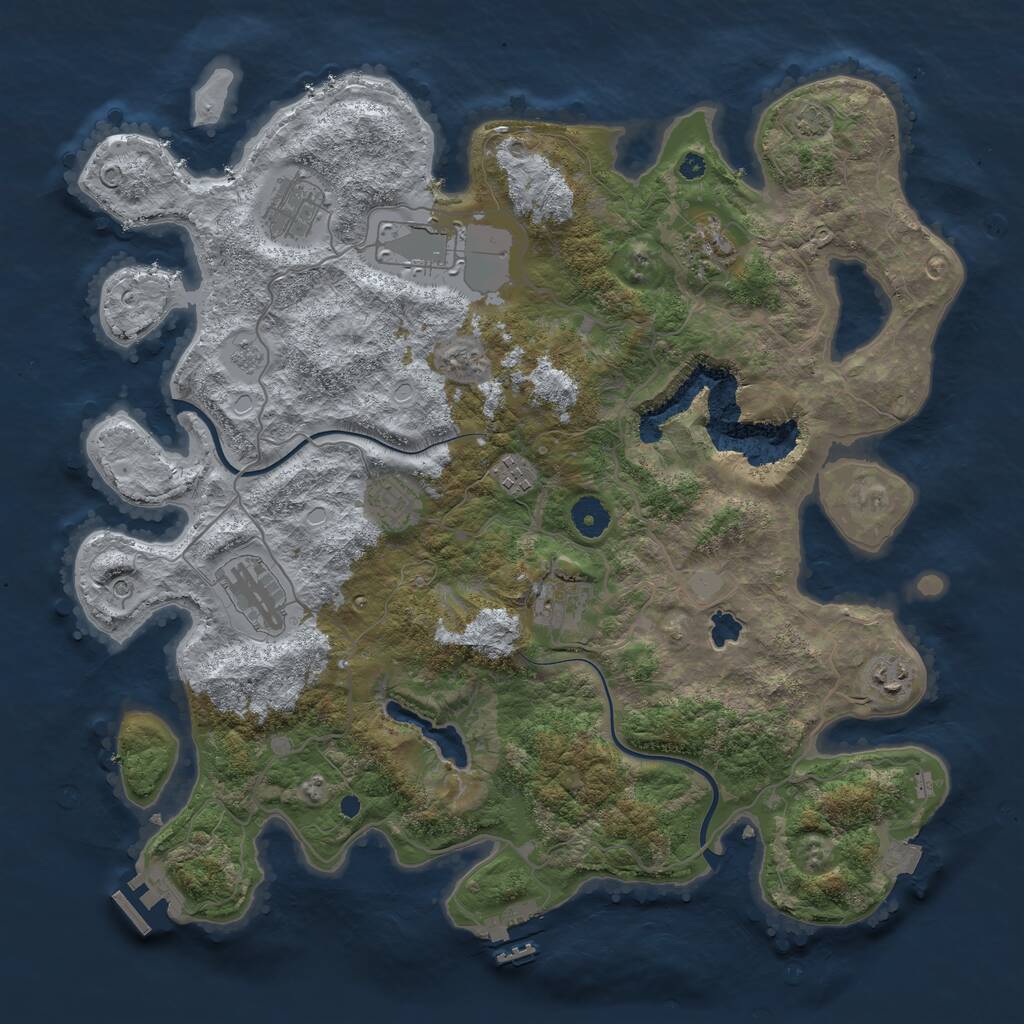 Rust Map: Procedural Map, Size: 4000, Seed: 56665471, 14 Monuments