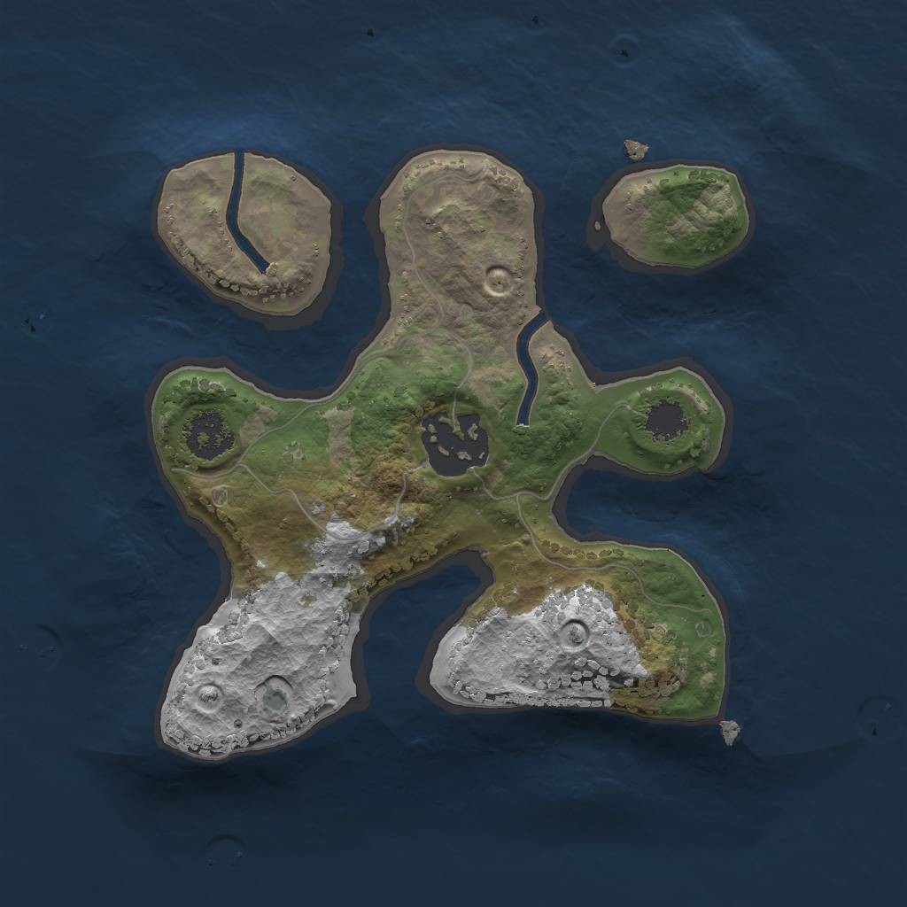 Rust Map: Procedural Map, Size: 2000, Seed: 690476, 3 Monuments