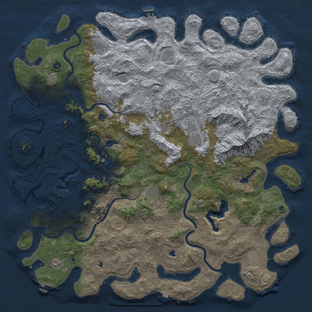 Rust Map: Procedural Map, Size: 6000, Seed: 96093235, 17 Monuments