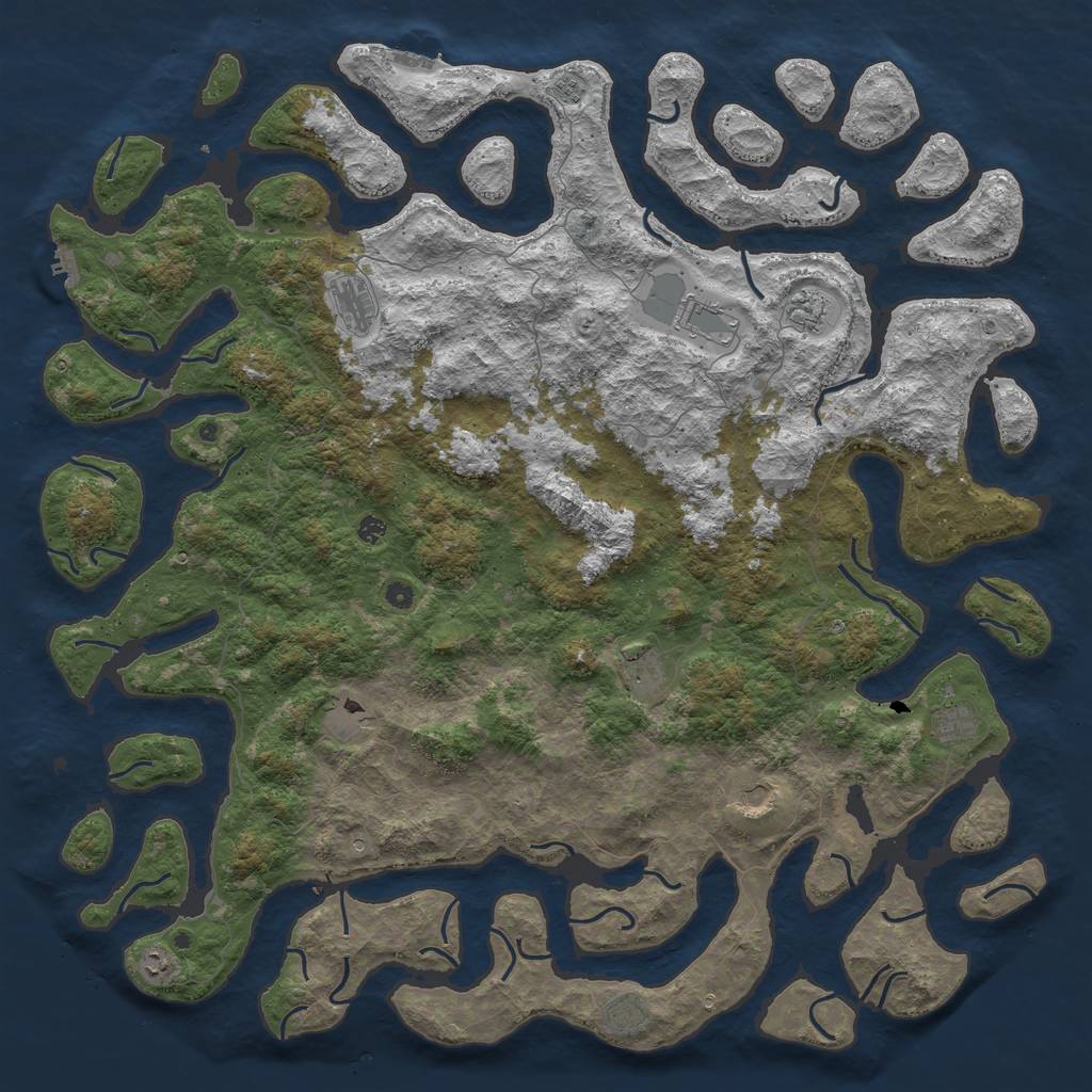 Rust Map: Procedural Map, Size: 6000, Seed: 96093235, 16 Monuments