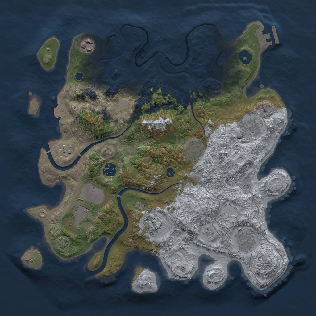 Rust Map: Procedural Map, Size: 3500, Seed: 1599239145, 13 Monuments