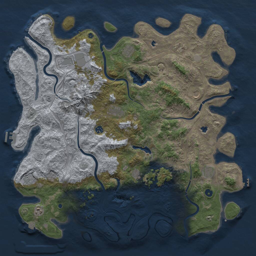 Rust Map: Procedural Map, Size: 5000, Seed: 784532, 17 Monuments