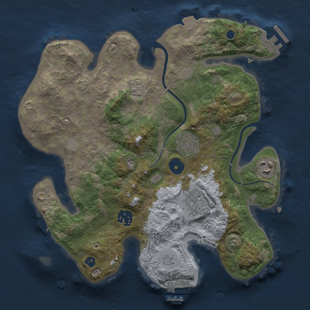 Rust Map: Procedural Map, Size: 3000, Seed: 210422760, 11 Monuments