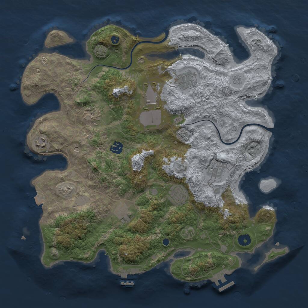 Rust Map: Procedural Map, Size: 3700, Seed: 1686102757, 15 Monuments