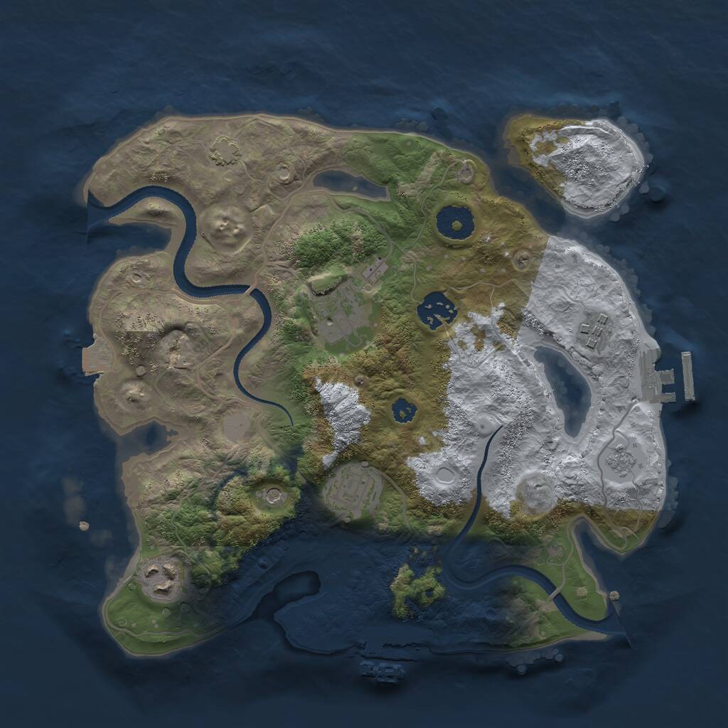 Rust Map: Procedural Map, Size: 3000, Seed: 36752140, 11 Monuments