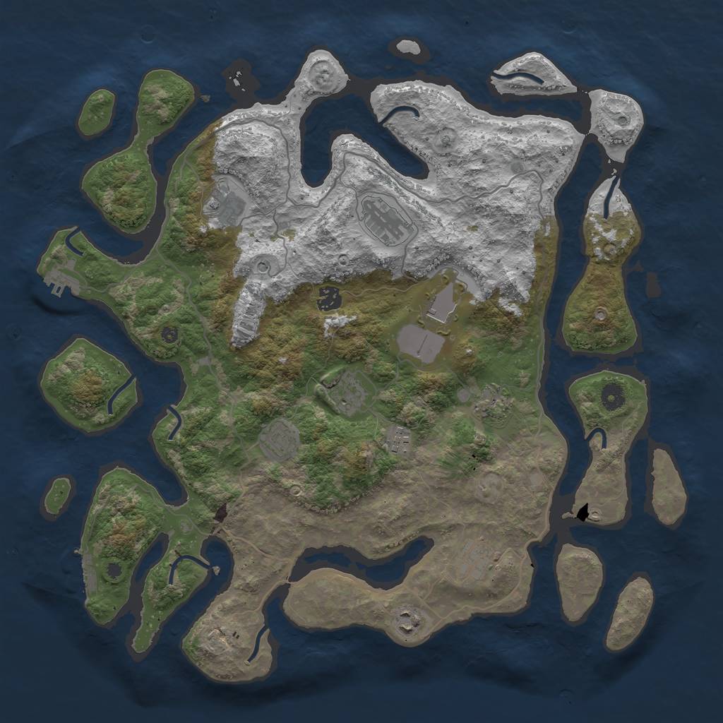 Rust Map: Procedural Map, Size: 4250, Seed: 1252050170, 15 Monuments