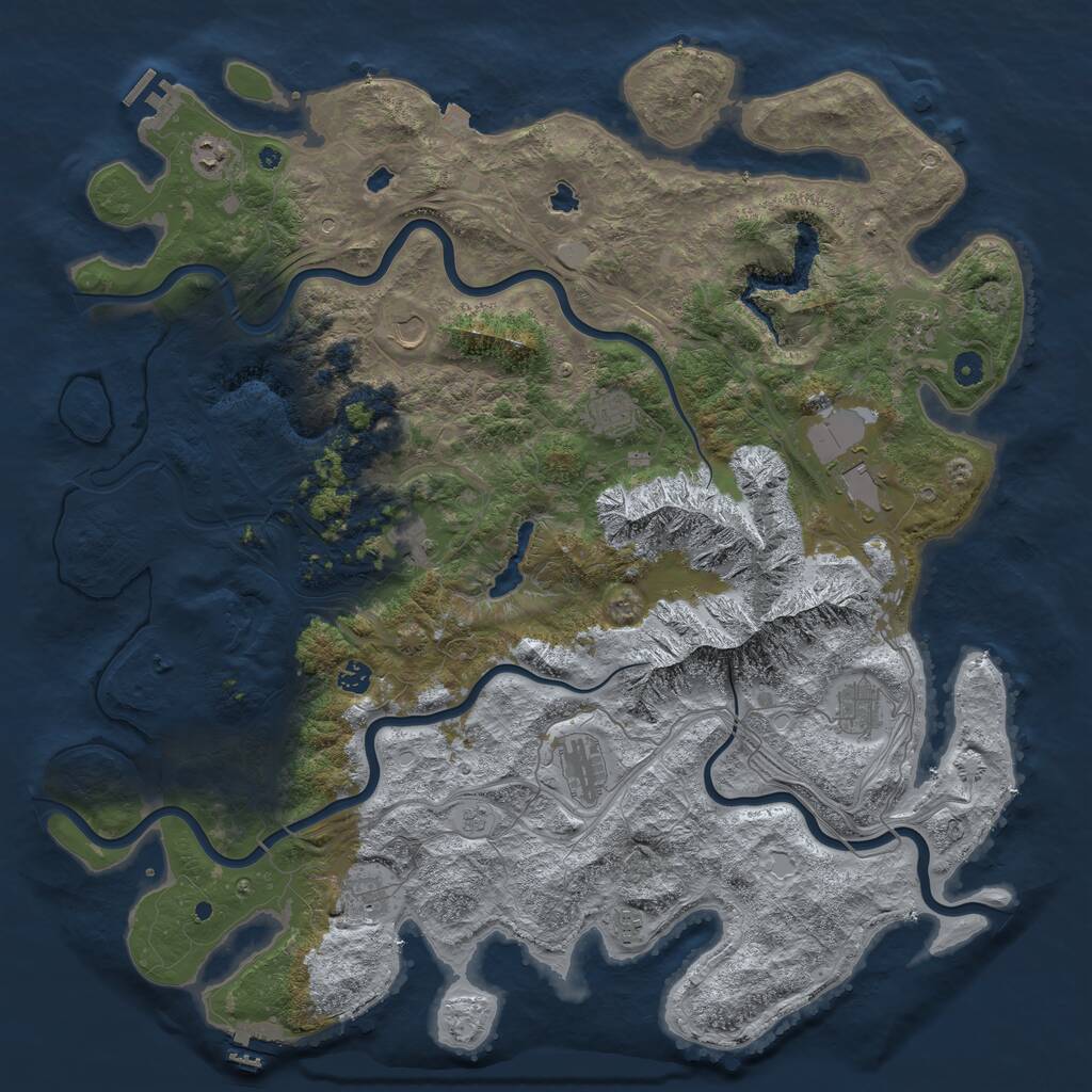Rust Map: Procedural Map, Size: 5000, Seed: 56464877, 17 Monuments