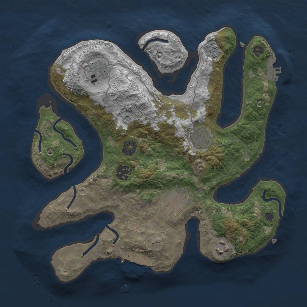 Rust Map: Procedural Map, Size: 3000, Seed: 234070299, 11 Monuments