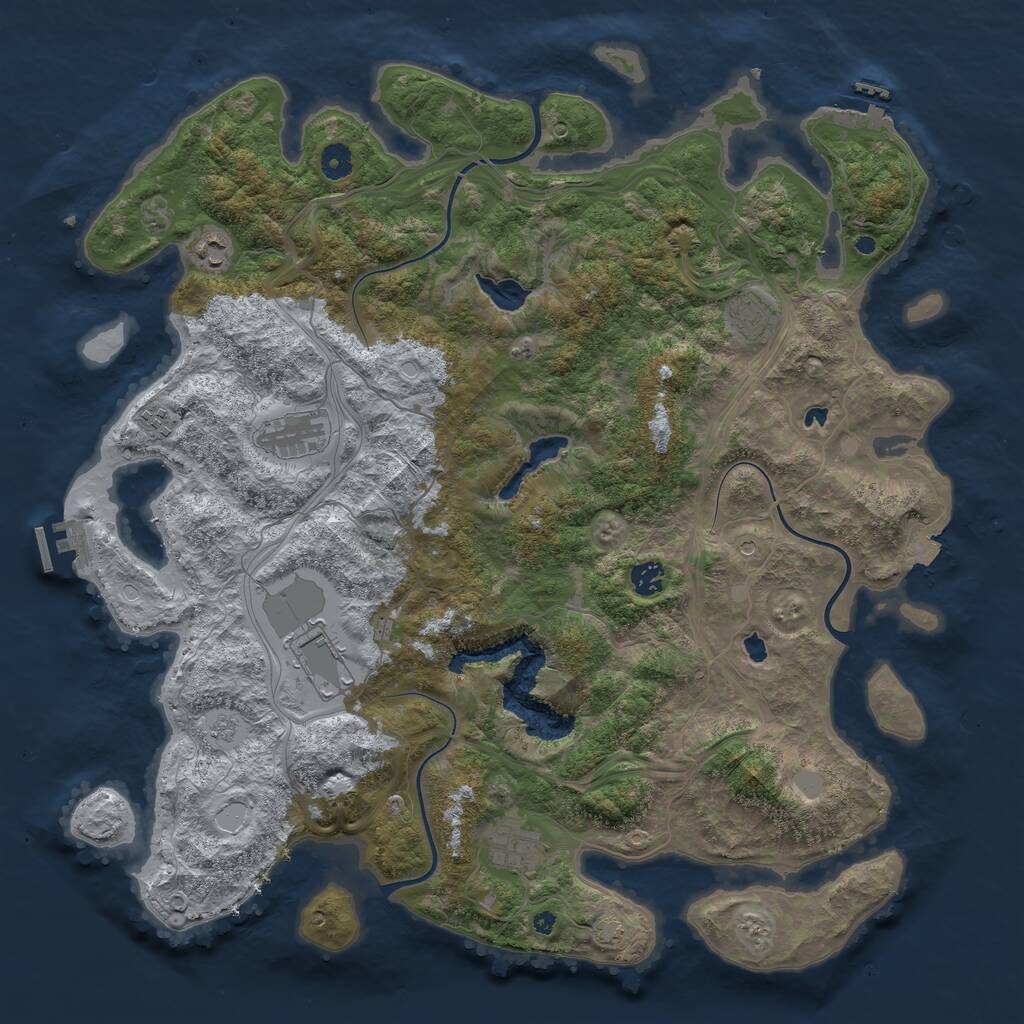 Rust Map: Procedural Map, Size: 4500, Seed: 2352414, 13 Monuments
