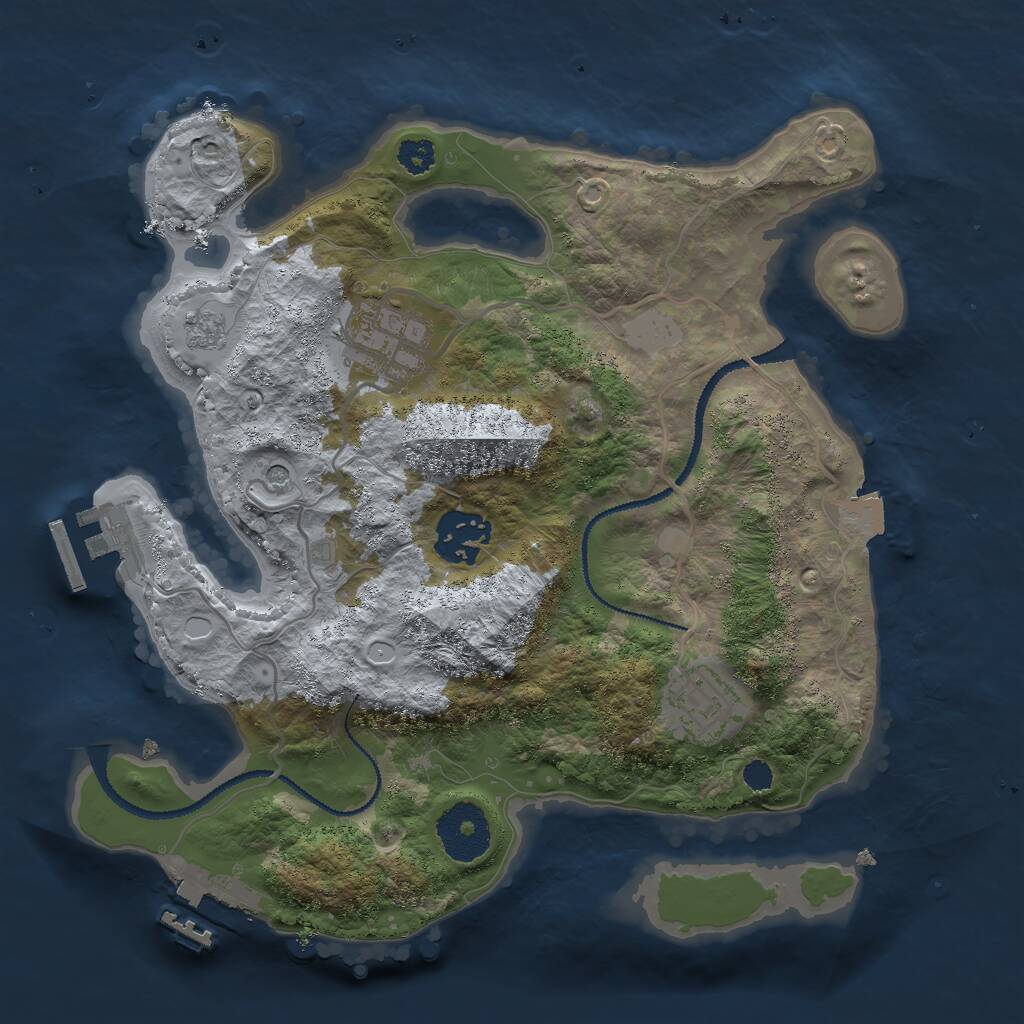 Rust Map: Procedural Map, Size: 2800, Seed: 3050, 8 Monuments