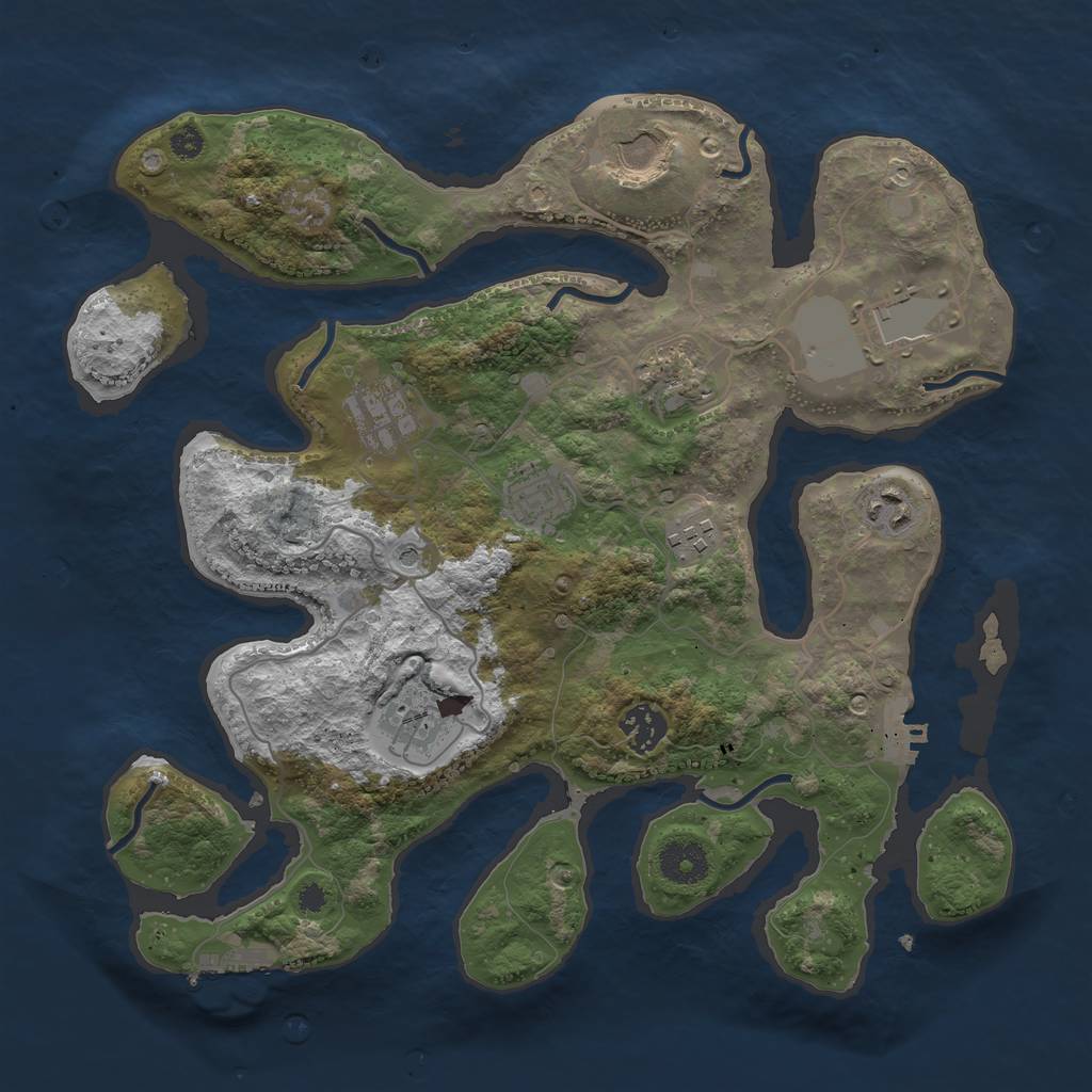 Rust Map: Procedural Map, Size: 3500, Seed: 2214, 14 Monuments