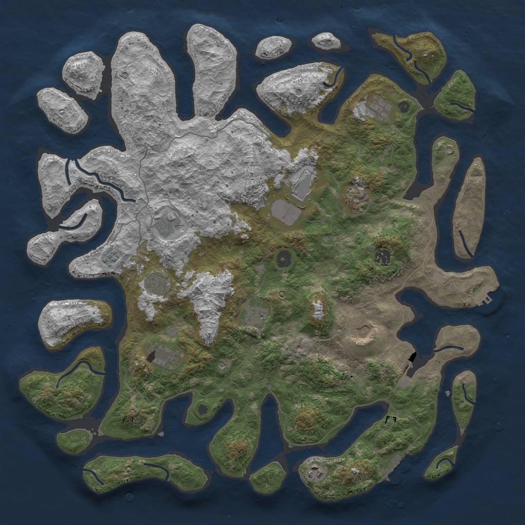 Rust Map: Procedural Map, Size: 4800, Seed: 13900, 16 Monuments