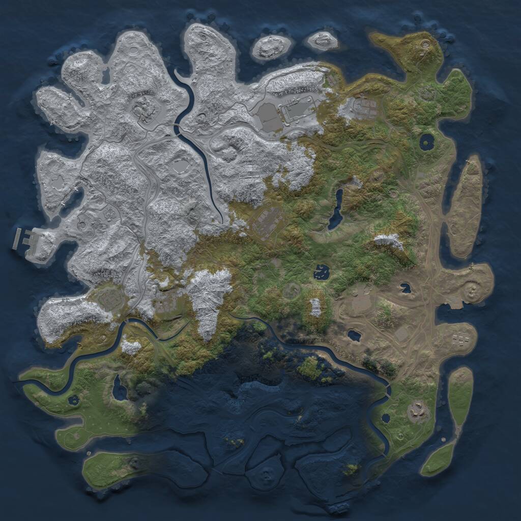 Rust Map: Procedural Map, Size: 4800, Seed: 13900, 16 Monuments