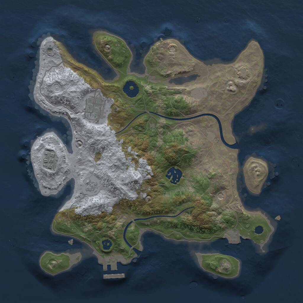 Rust Map: Procedural Map, Size: 2900, Seed: 2133248594, 8 Monuments