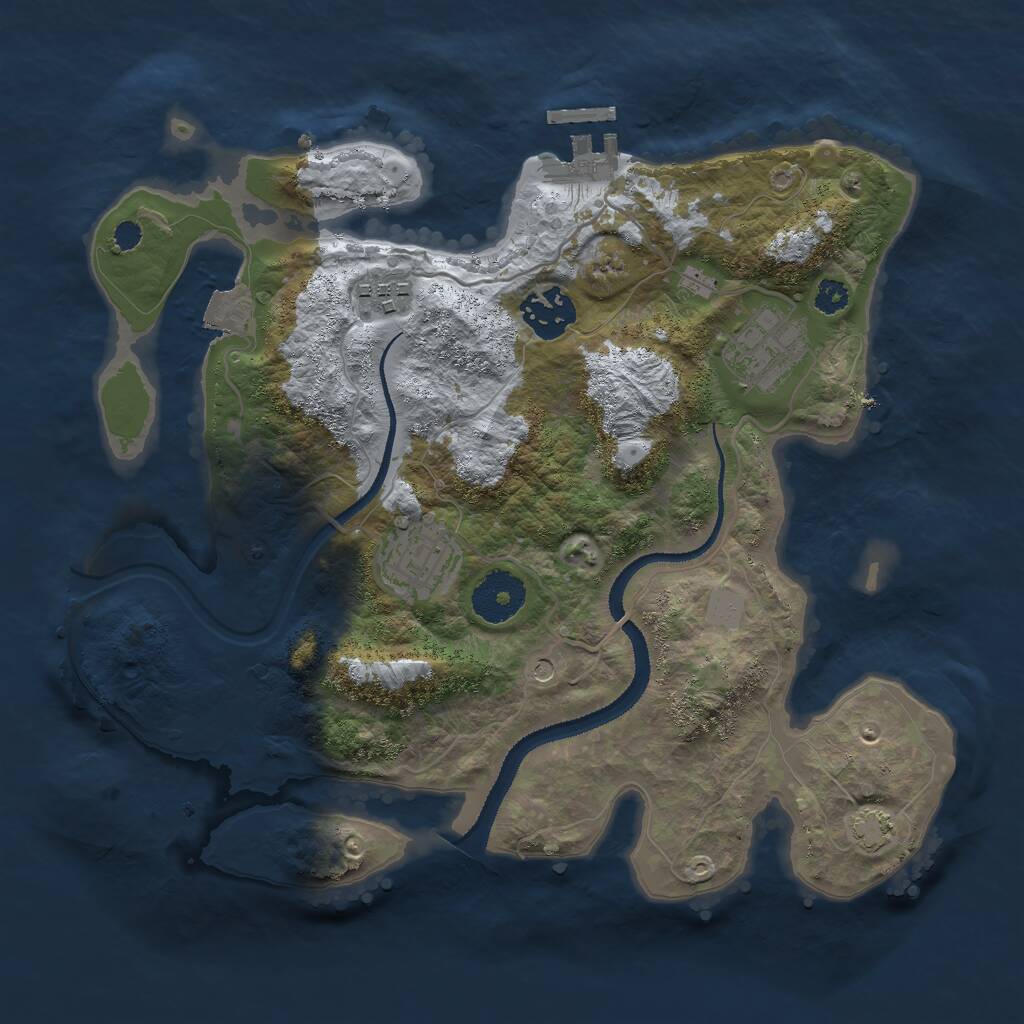 Rust Map: Procedural Map, Size: 3000, Seed: 1293, 8 Monuments