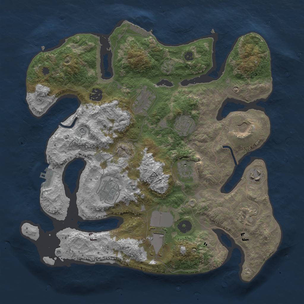 Rust Map: Procedural Map, Size: 3500, Seed: 1567919560, 14 Monuments