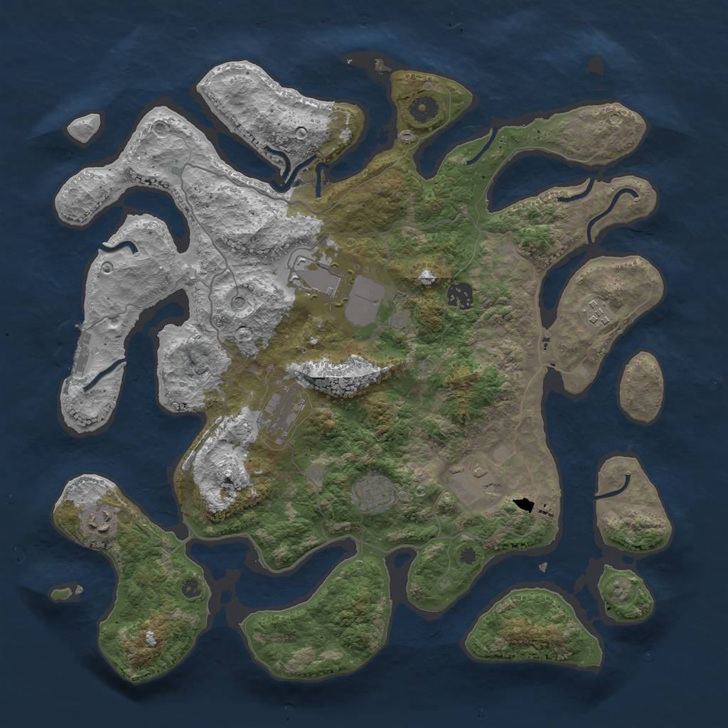 Rust Map: Procedural Map, Size: 4000, Seed: 30112020, 11 Monuments