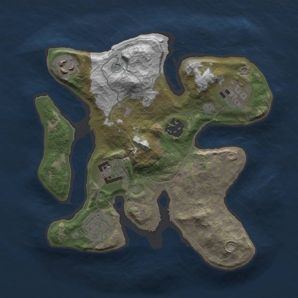 Rust Map: Barren, Size: 2500, Seed: 5121, 8 Monuments