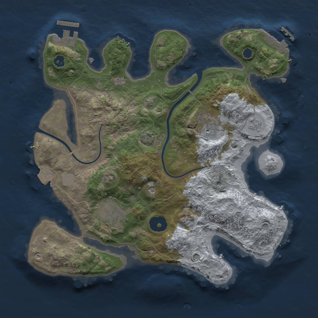 Rust Map: Procedural Map, Size: 2851, Seed: 4989, 8 Monuments