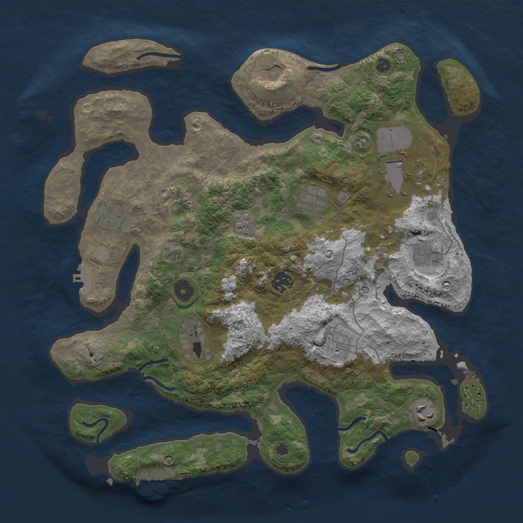 Rust Map: Procedural Map, Size: 3850, Seed: 241808371, 16 Monuments