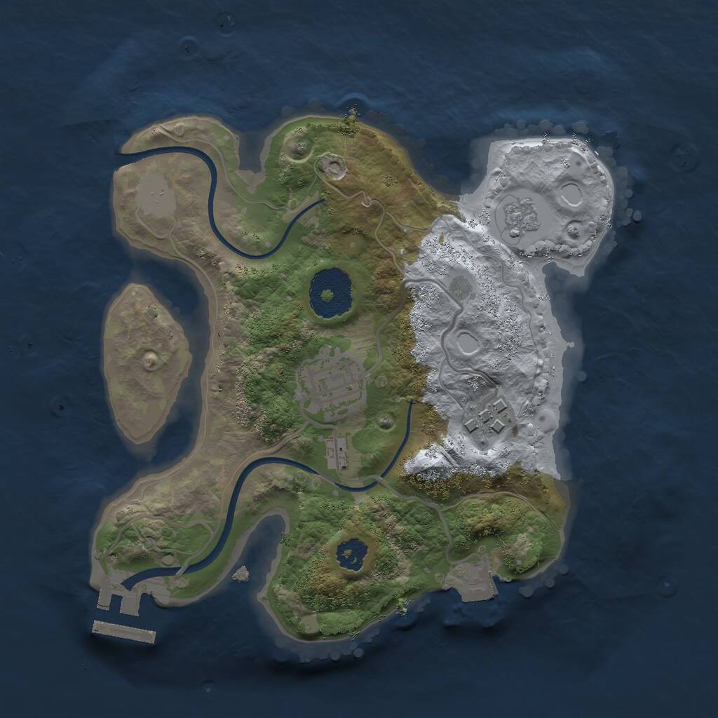 Rust Map: Procedural Map, Size: 2300, Seed: 8906785, 5 Monuments