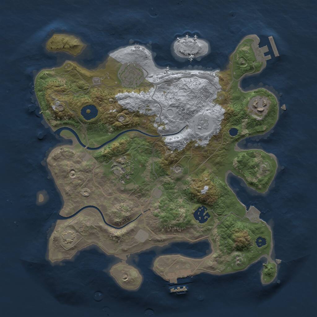 Rust Map: Procedural Map, Size: 3000, Seed: 959266561, 10 Monuments