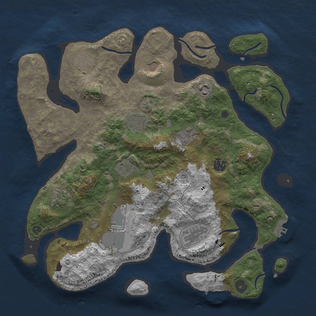 Rust Map: Procedural Map, Size: 3750, Seed: 1450678280, 15 Monuments