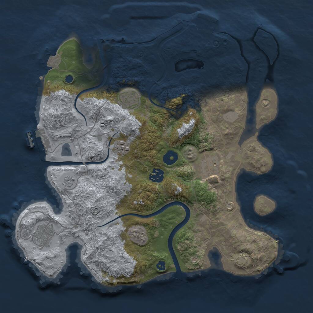 Rust Map: Procedural Map, Size: 3250, Seed: 160798, 10 Monuments