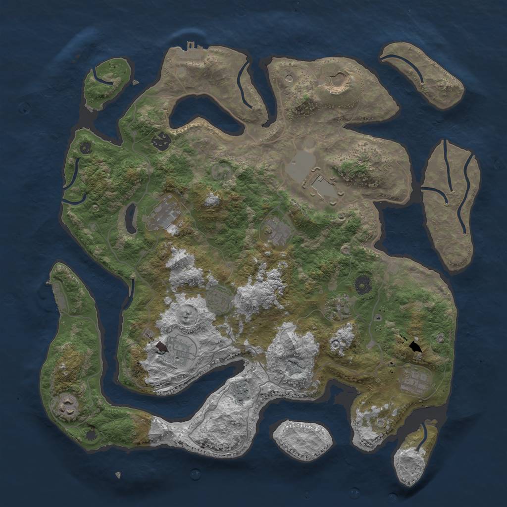 Rust Map: Procedural Map, Size: 4200, Seed: 1469428069, 16 Monuments