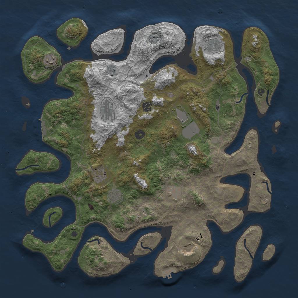 Rust Map: Procedural Map, Size: 4500, Seed: 111907, 15 Monuments