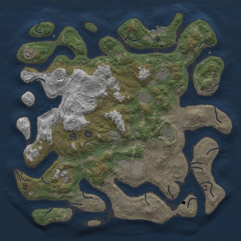 Rust Map: Procedural Map, Size: 4500, Seed: 21907, 14 Monuments