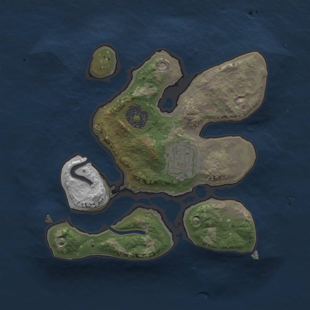 Rust Map: Procedural Map, Size: 2000, Seed: 247, 3 Monuments