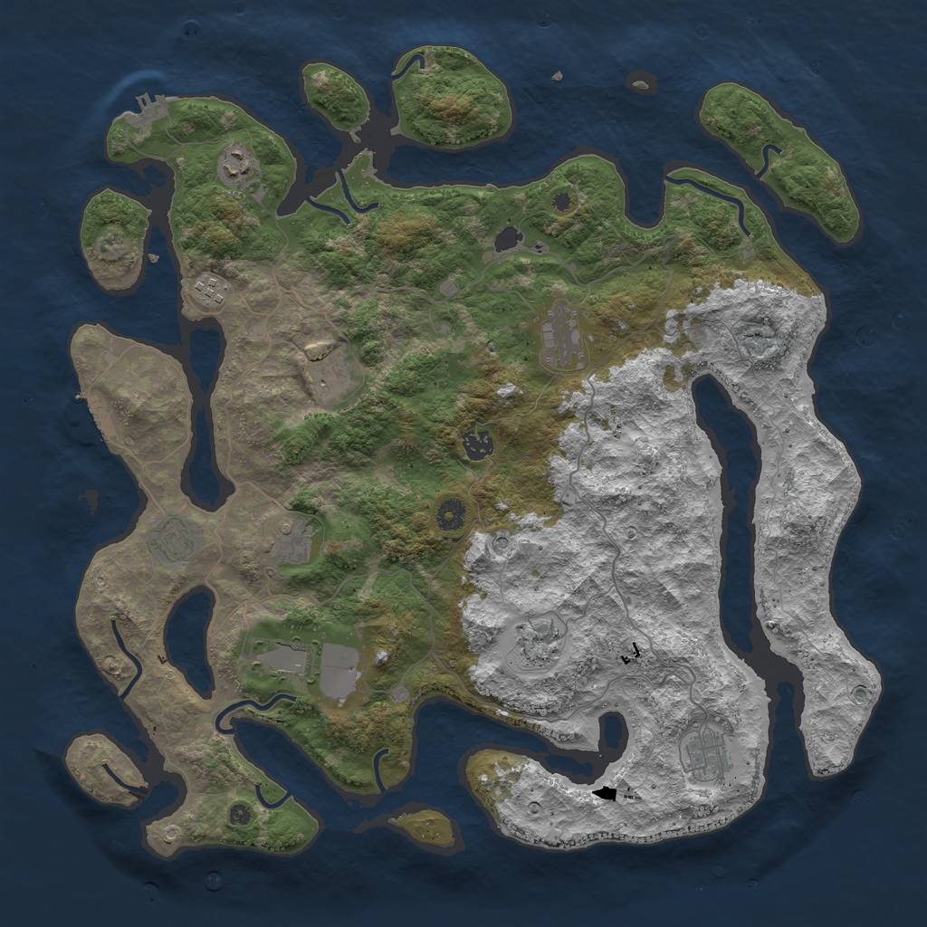 Rust Map: Procedural Map, Size: 4500, Seed: 98765432, 15 Monuments