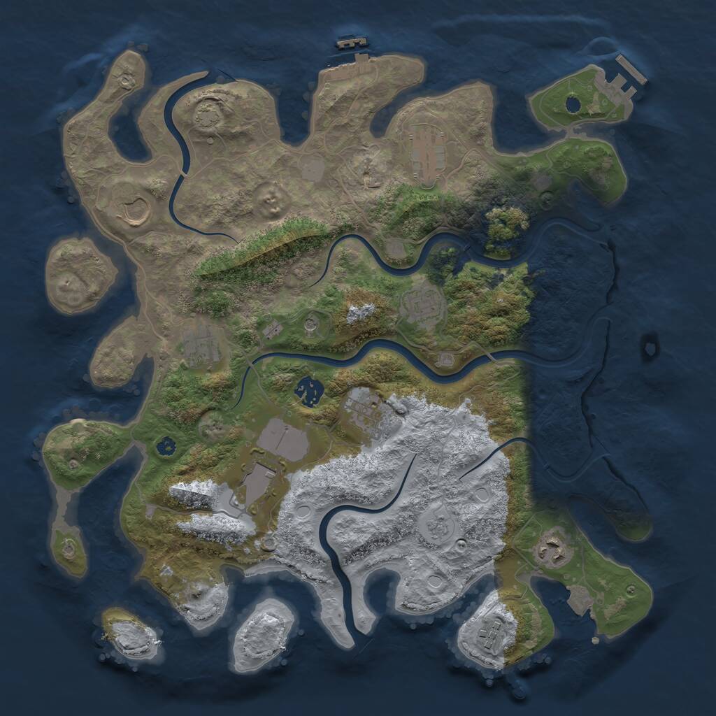 Rust Map: Procedural Map, Size: 3800, Seed: 70607, 15 Monuments