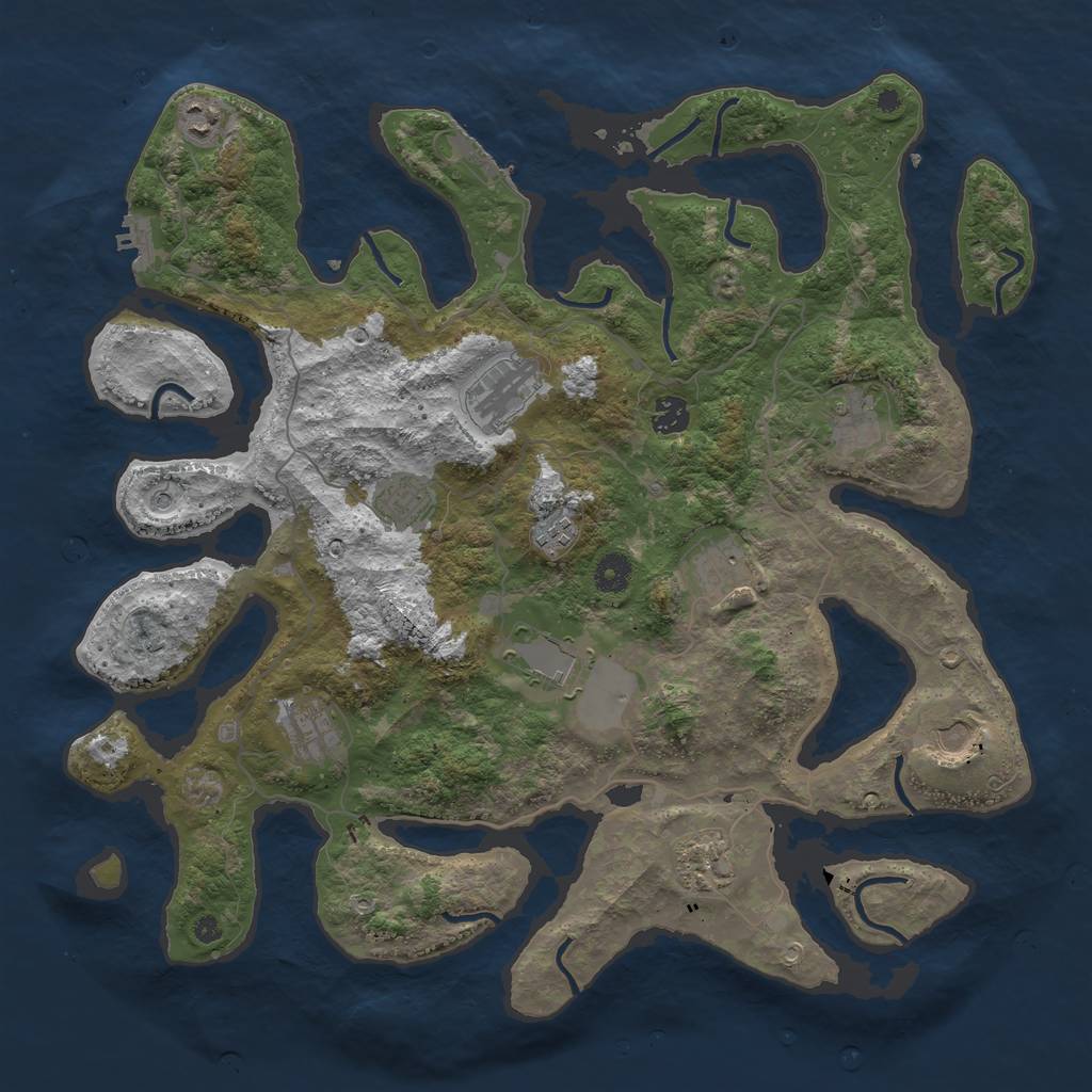 Rust Map: Procedural Map, Size: 4200, Seed: 53680636, 16 Monuments